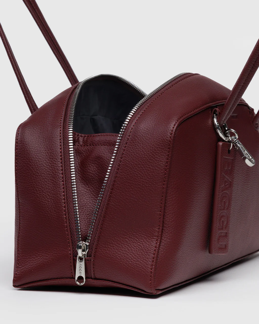 Recycled Leather Bowler Bag - Mahogany - Image 5