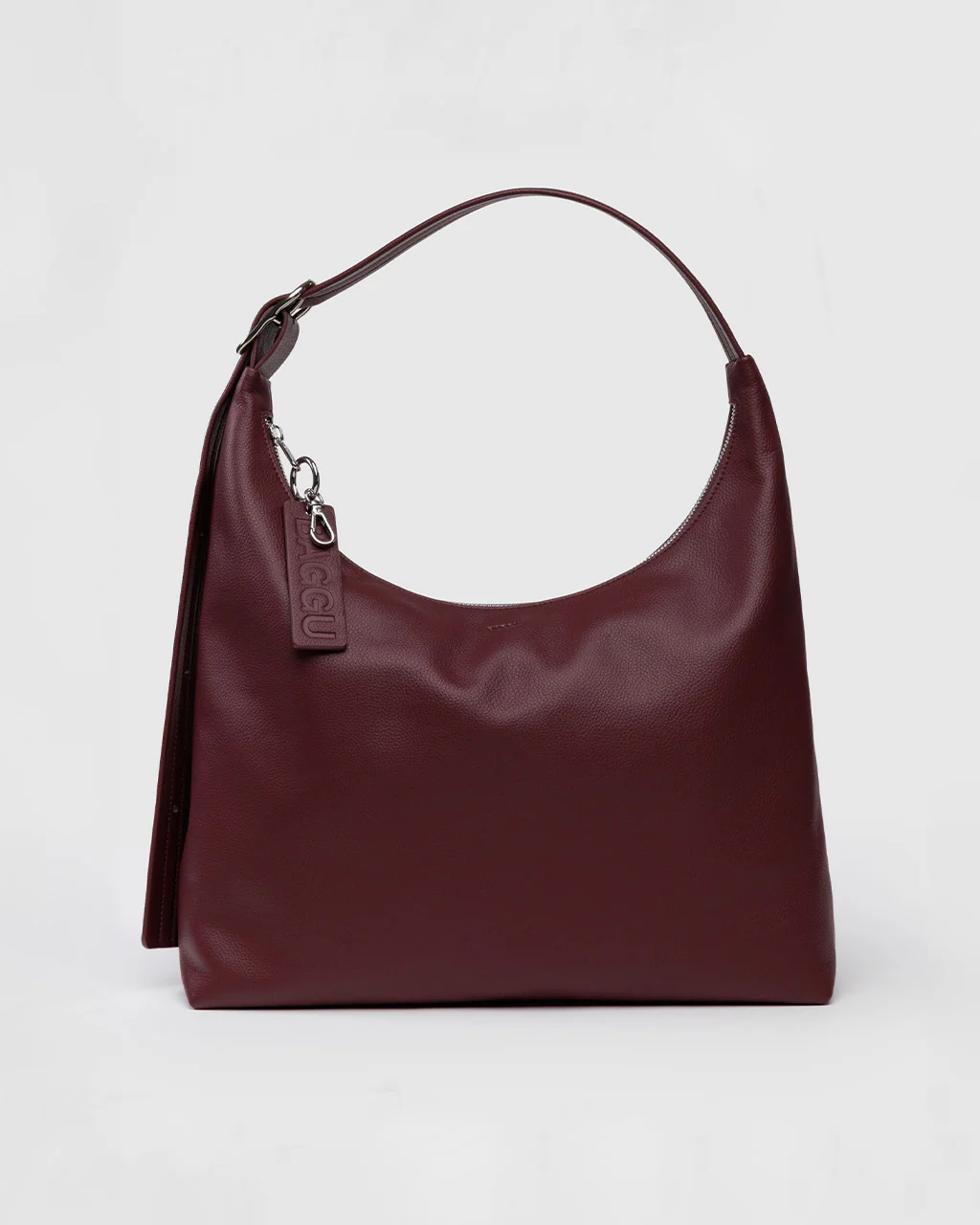 Recycled Leather Shoulder Bag - Mahogany