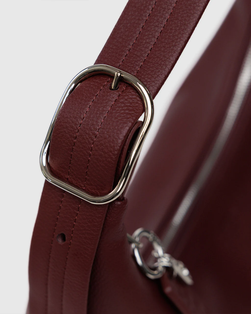 Recycled Leather Shoulder Bag - Mahogany - Image 5