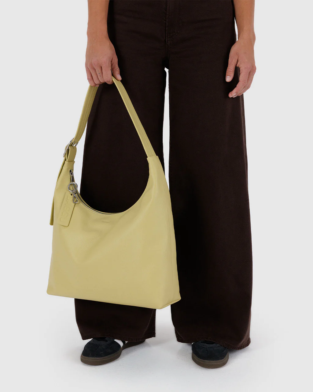 Recycled Leather Shoulder Bag - Straw - Image 2