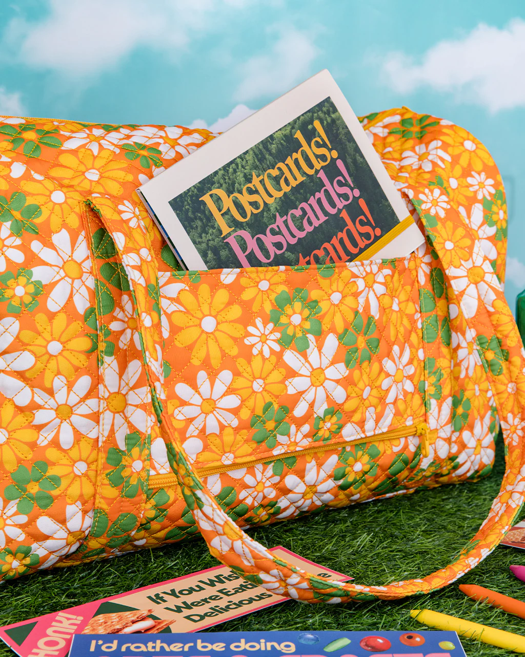 Retro Floral Duffel Bag - Image 2