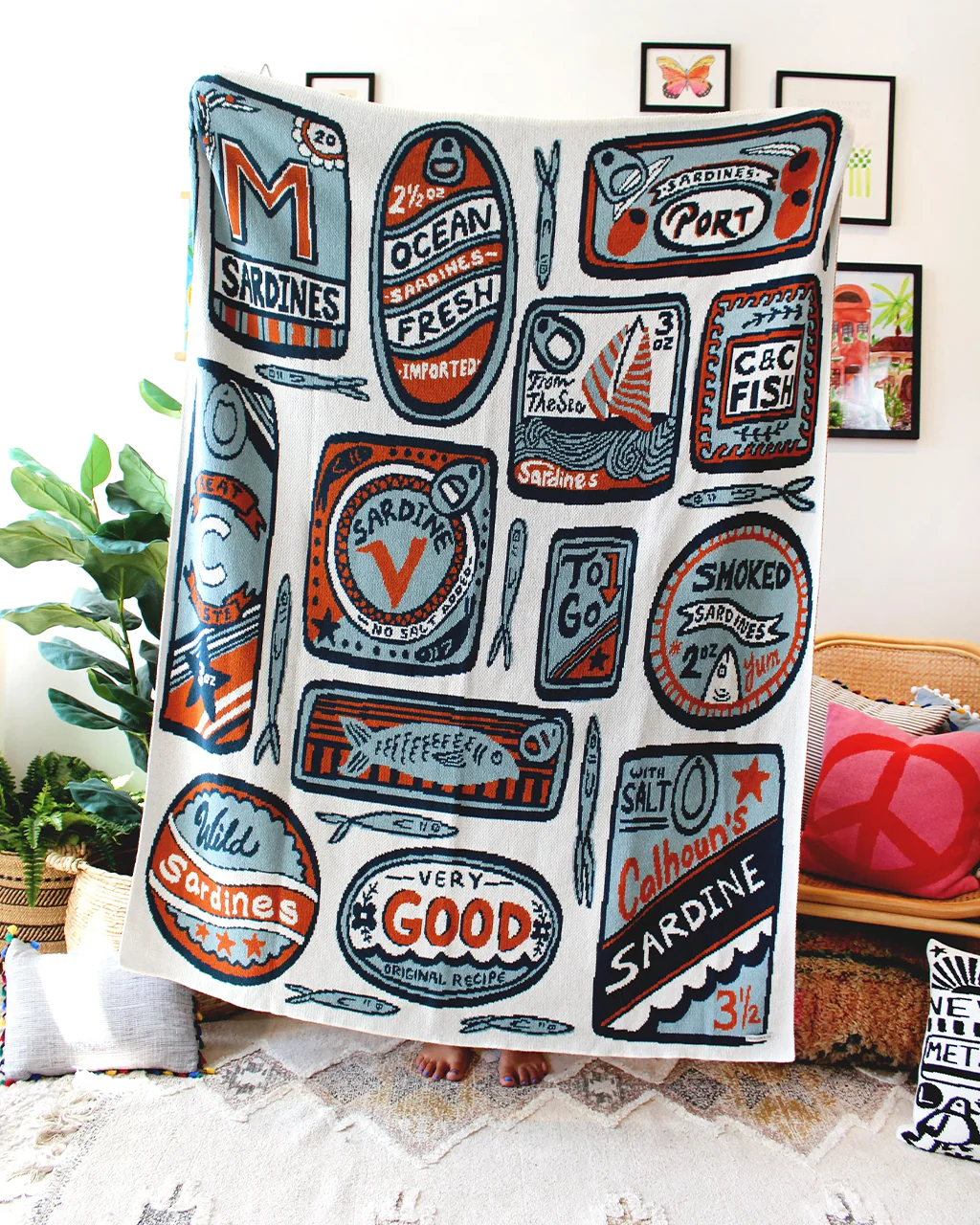 Sardines Knit Blanket - Atlantic - Image 3