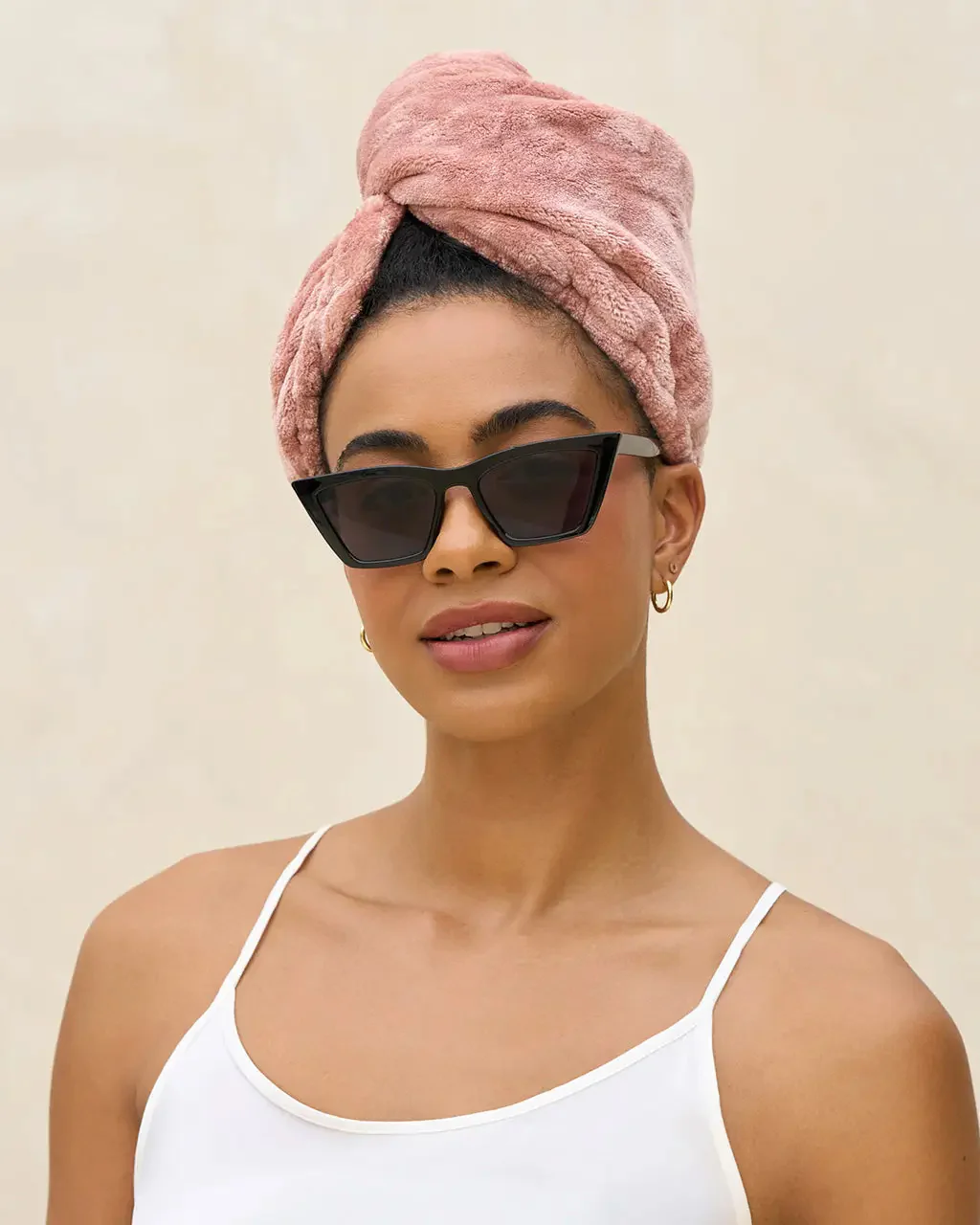 Terracotta Plush Microfiber Hair Towel - Image 3