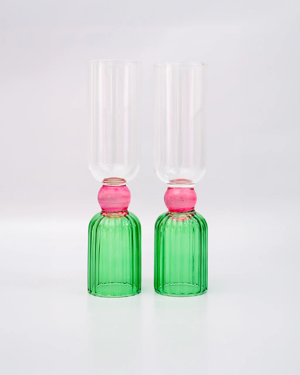 Tipsy Turvy Bar Glass Set - Green