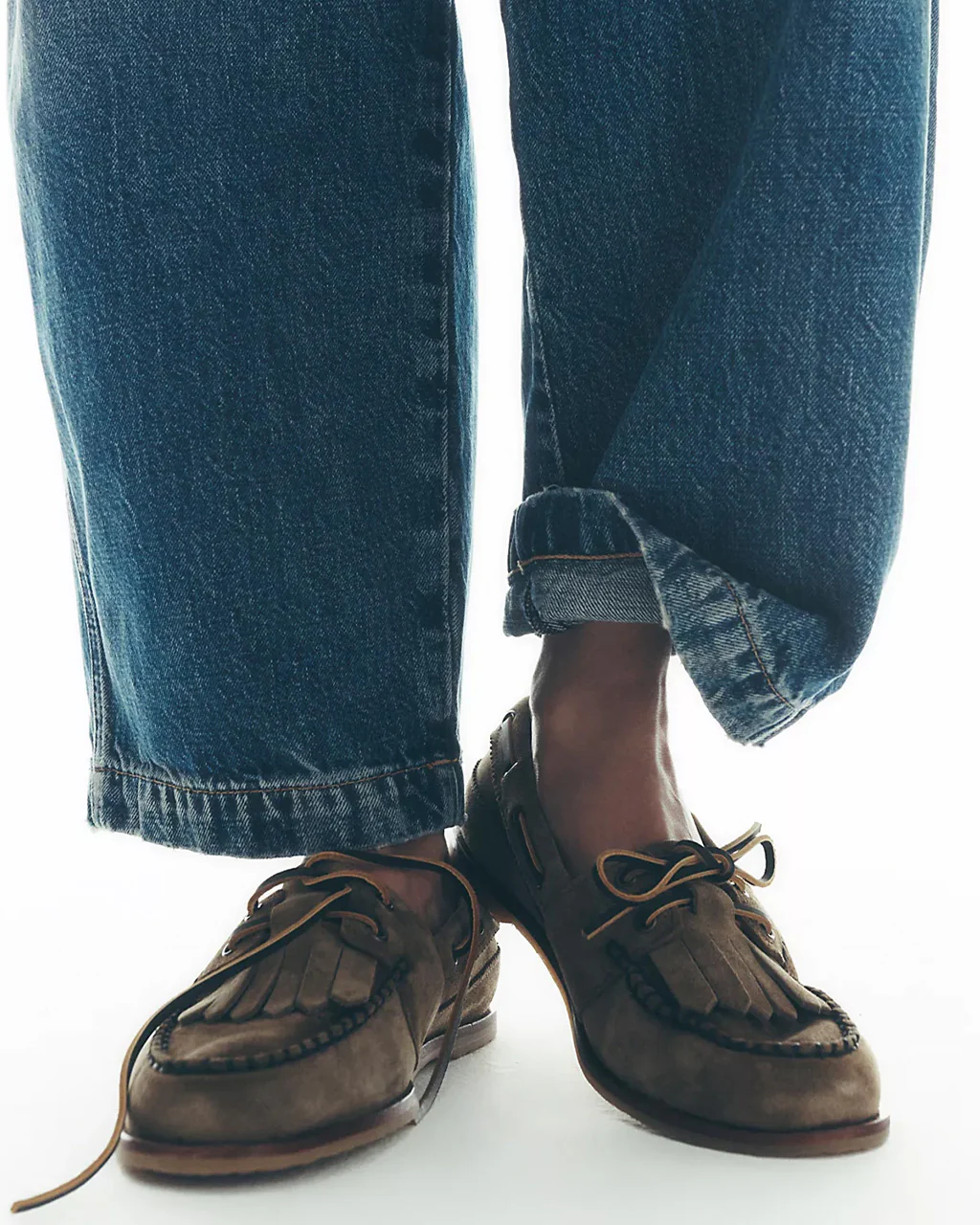 We The Free Benny Boat Shoe - Grey Taupe Suede