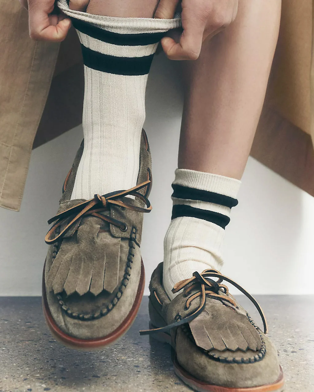 We The Free Benny Boat Shoe - Grey Taupe Suede - Image 2
