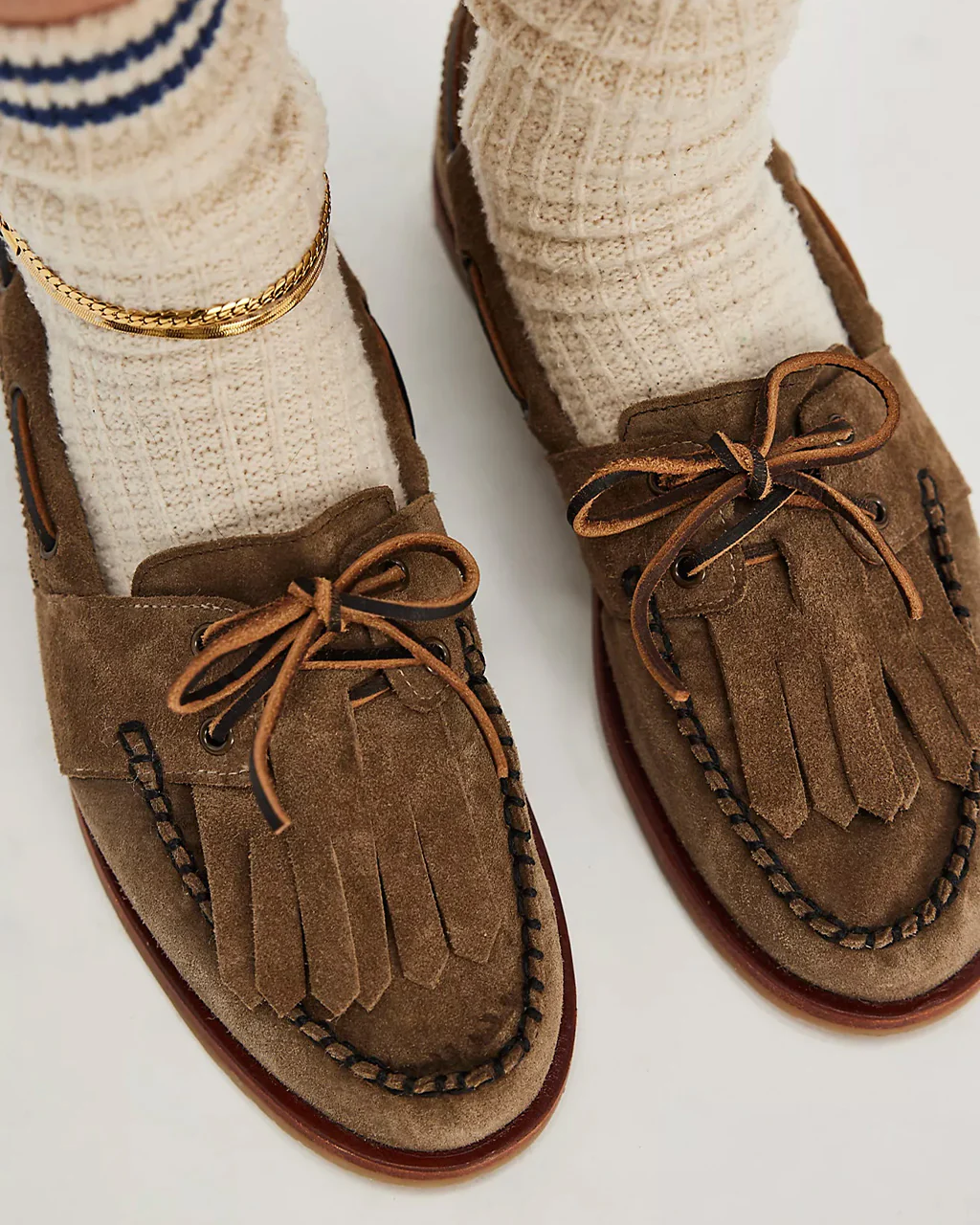 We The Free Benny Boat Shoe - Grey Taupe Suede - Image 3