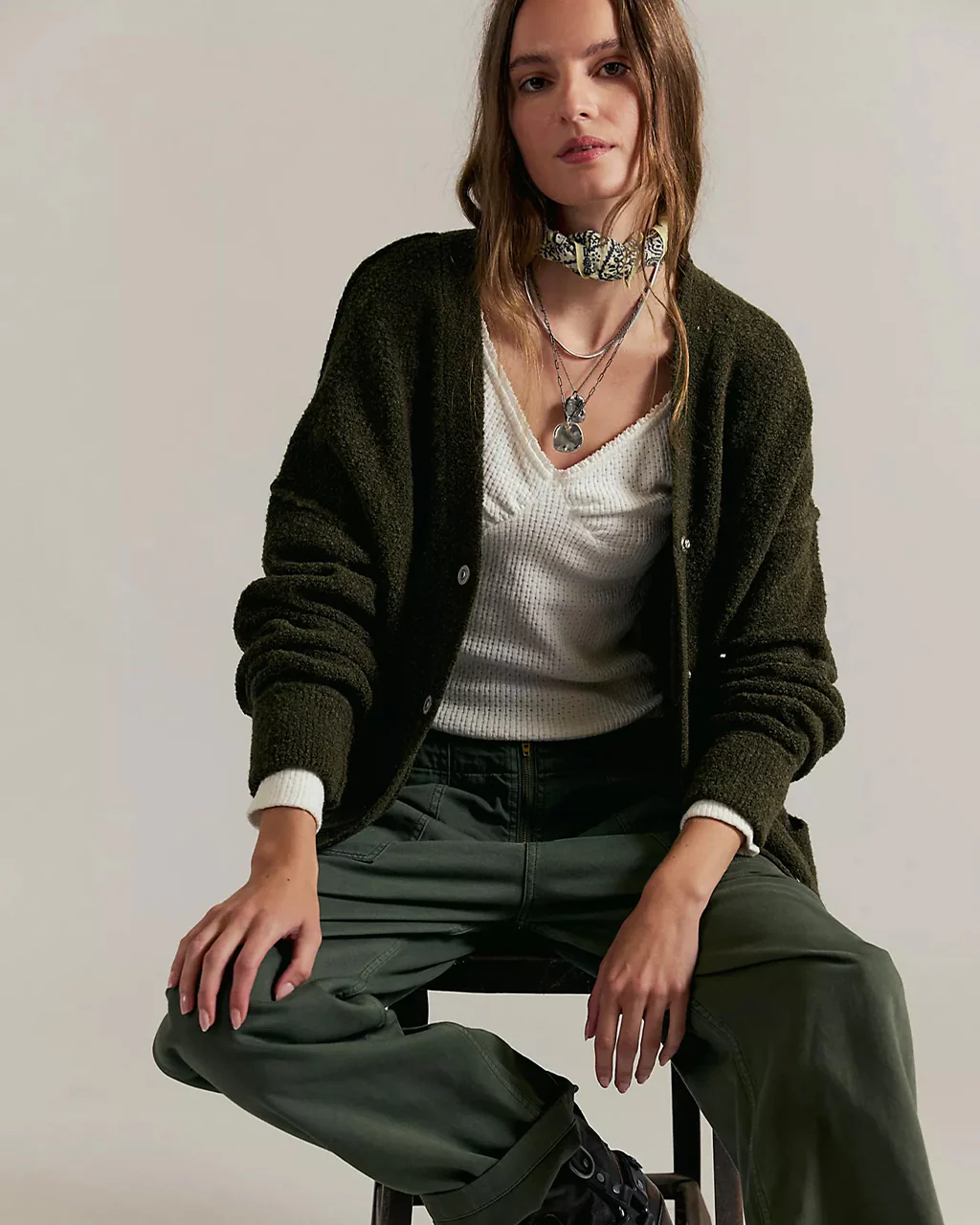 We The Free Blazing Cardi - Dark Green - Image 4