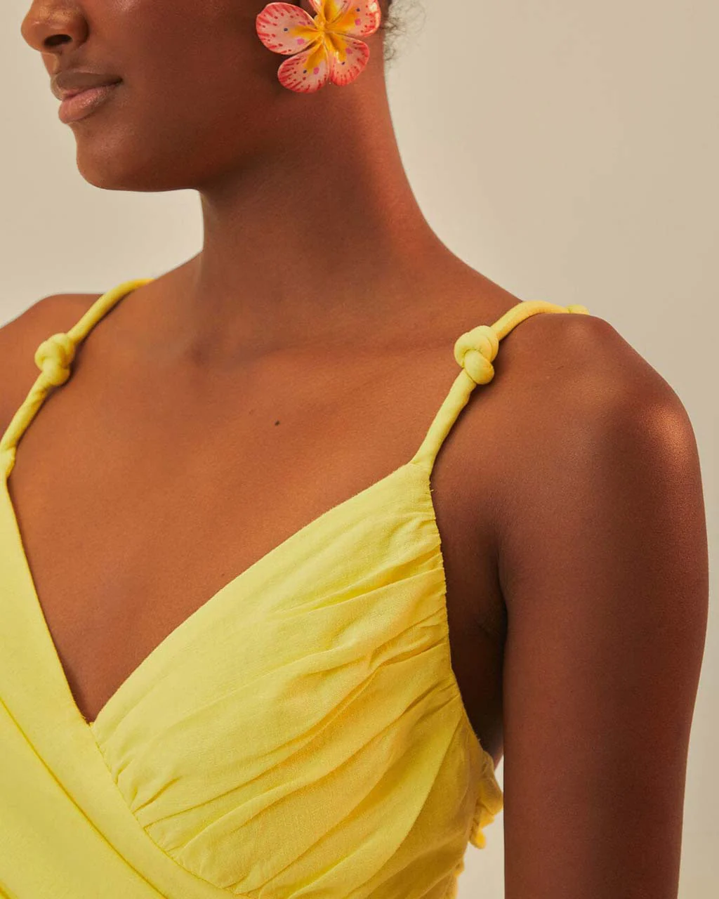 Yellow Cross Over Maxi Dress - Image 3