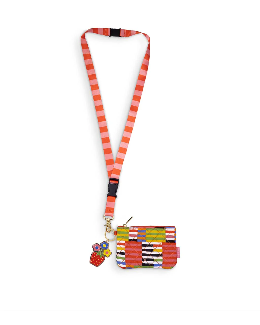 Zip ID Lanyard - Black Stripe - Image 2