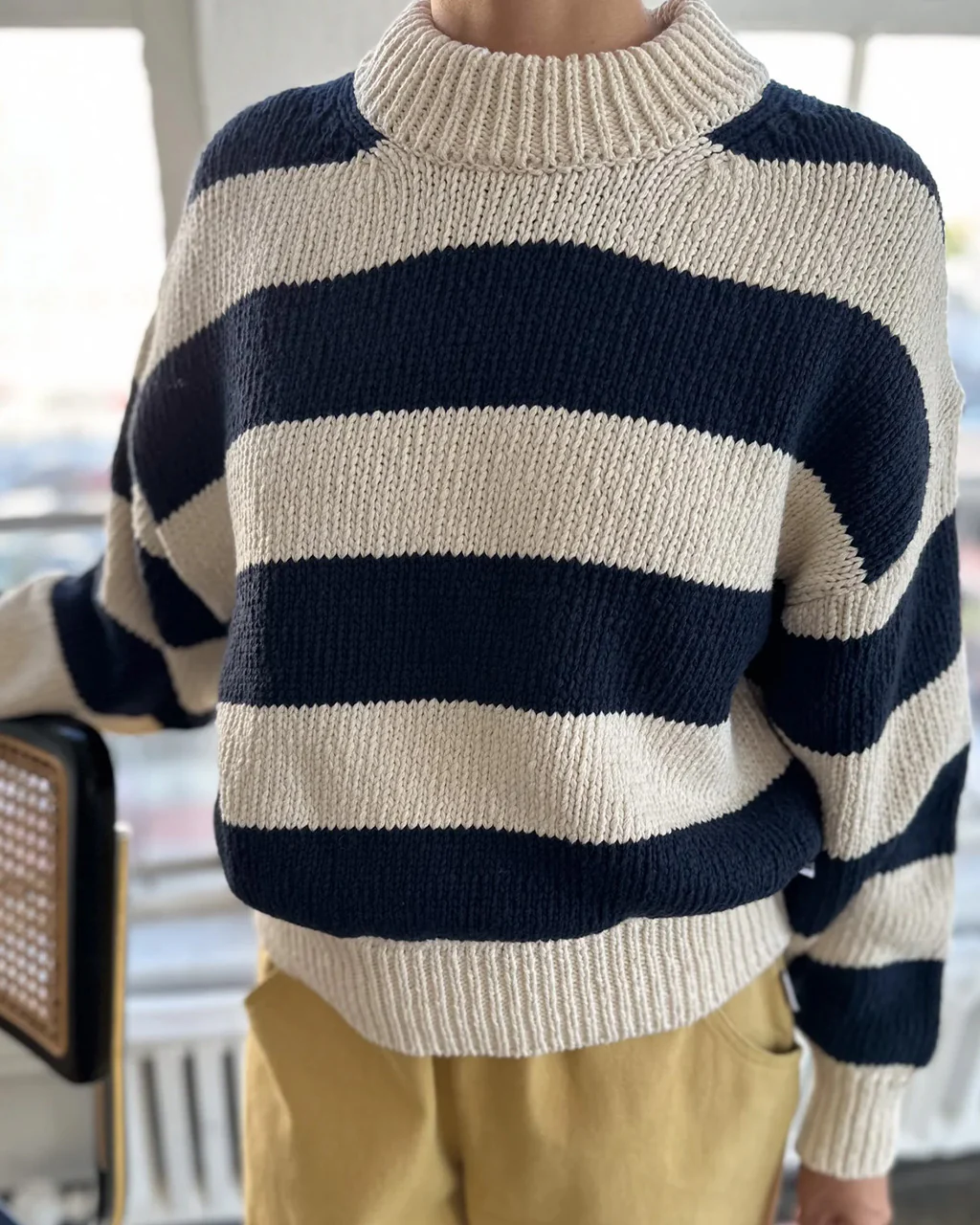 Zoe Sweater - Navy Stripe - Image 3