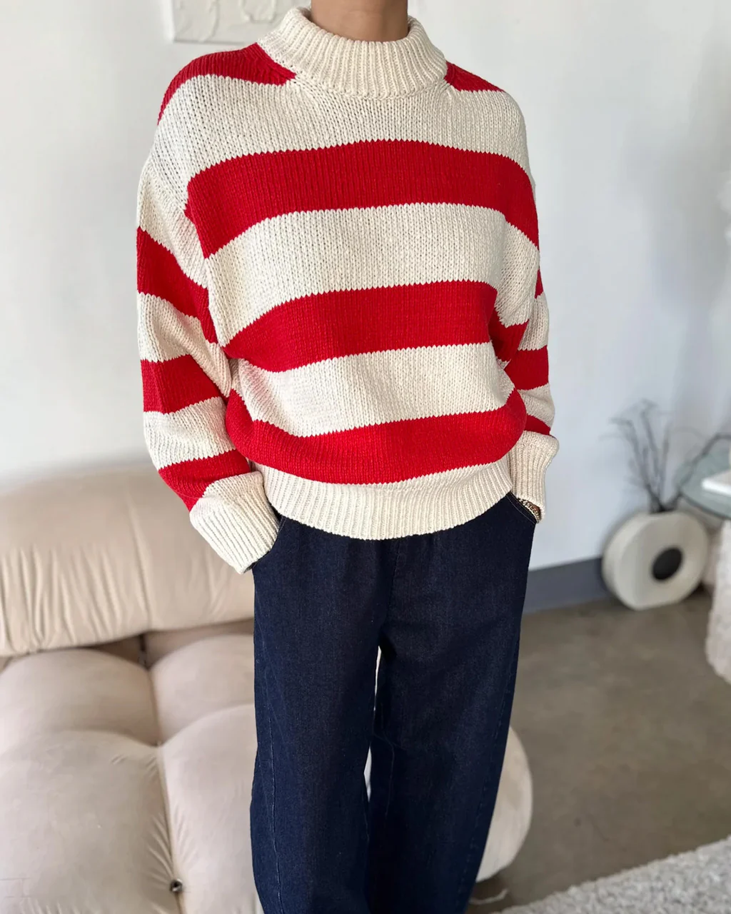 Zoe Sweater - Red Stripe - Image 3